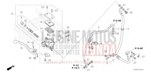HAUPTBREMSZYLINDER, VORNE ZYLINDER CBF125NAR de 2024